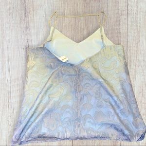 SC Boutique Blue Floral Texture Crossbar Tank